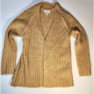 For The Republic Chunky Knit Open Front Cardigan XS Golden Ochre Camel